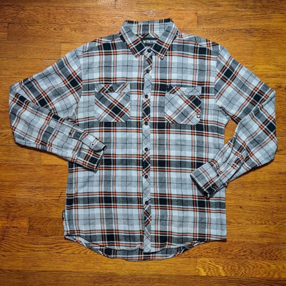 Zoo York Shirts | Vintage Zoo York Plaid Flannel | Color: Gray/Orange | Size: L | Babygabebk's Closet